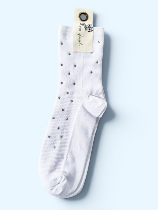 Free People Accessories - Free People White Sparkle Rhinestone Socks | NWT
